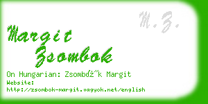 margit zsombok business card